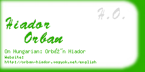 hiador orban business card